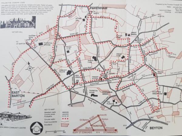 Image of map of Thurston illustrating circular walks