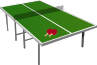 Vector of two bats laying on a table tennis table