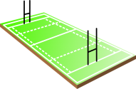 Vector graphic of rugby pitch