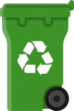 Vector of a green recycling wheelie bin