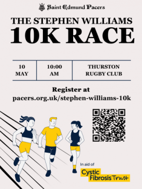 Poster with the time and location details of the road race