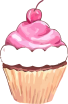 Graphic of a cherry cupcake