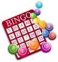 Graphic of a bingo card and different coloured balls