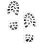 Vector of a pair of walking boot footprints