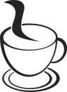Vector of a steaming cup of tea on a saucer
