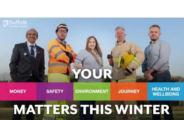 Photograph of various professionals such as nurse fireperson and highways person